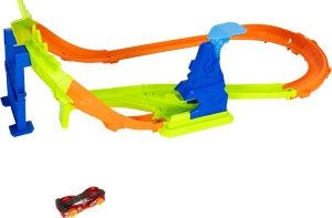 Pista de curse Hot Wheels JHK74 cu masina die-cast 164, 180-grade, 7.5 cm inaltime - Img 4