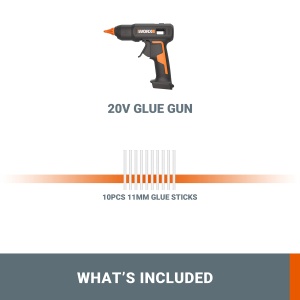 Pistol de lipit cu adeziv fierbinte Worx WX045.9, 20V, 60W, 200C, anti-picurare, cu 10 batoane adezive - Img 8