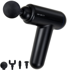 Pistol de Masaj Melissa Infinity 16770047 Cu 4 Apsate, Reincarcabil, Negru