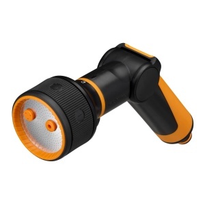 Pistol de stropit Fiskars 1065486 3 functii control debit rezistent la inghet negruportocaliu
