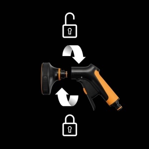 Pistol de stropit Fiskars Multi 1065482 5 functii reglare continua negruportocaliu - Img 7