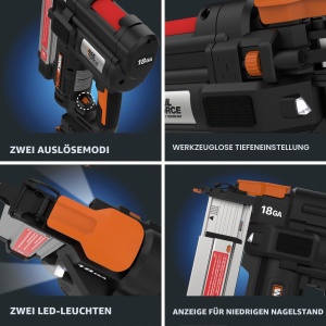 Pistol de unghii WORX WX842.9 18GA, 20V, fara acumulator si incarcator - Img 8