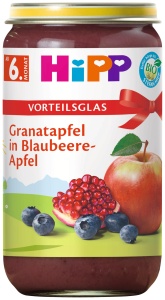 Piure de fructe HiPP Granatapel cu Afine si Mere, 6 x 250 g