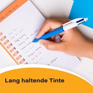 Pix BIC 4 Culori Original, Set 3 Stifte, Culoare Albastra, Neagra, Rosie si Verde - Img 3