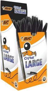 Pix BIC Cristal Original Large, Negru, Strichstarke 0.6mm, 50 bucati