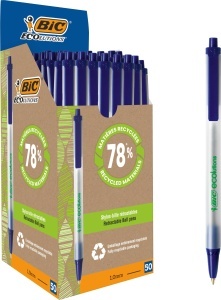 Pix BIC ECOlutions Clic Stic, 50 bucati, albastru, 0,32 mm, reciclat - Img 3