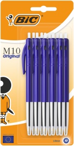 Pix BIC M10 Clic, 1.0 mm, Albastru, 10 bucati