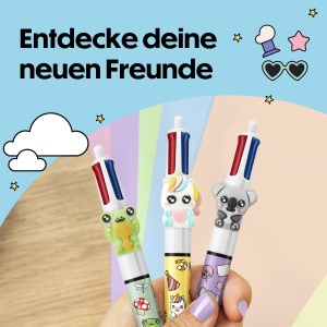 Pix BIC Vibbies Mini 4 Culori, 0,32 mm, Set 6 Bucati cu Figurine - Img 3