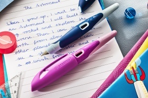 Pix ergonomic STABILO EASYbirdy pentru stangaci, cu grip antiderapant, 2 culori - Img 6