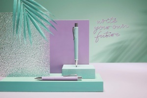 Pix Faber-Castell Poly Ball Caribic Blue, 2 bucati, ergonomici, din plastic reciclat - Img 3