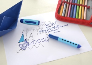 Pix pentru stanga Faber-Castell Scribolino, albastru, ergonomic, ideal pentru incepatori - Img 7