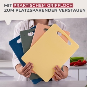 Placa de taiat Fackelmann 36 x 24 cm, pentru legume, fructe si carne, galbena - Img 3