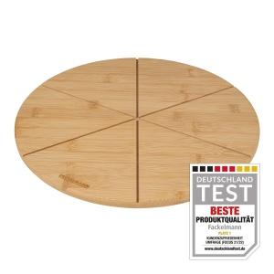 Placa de taiat pentru pizza Fackelmann din bambus, 32 cm, rezistenta la acizi, maro