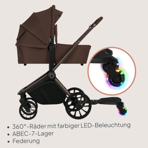 Placa de transport LIONELO Buggy Board 2-in-1 pentru carucior, cu scaun detasabil, roti LED, pana la 25 kg - Img 6