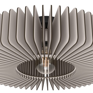 Plafoniera din lemn EGLO Palombaia, design scandinav, gri, 50 cm - Img 4