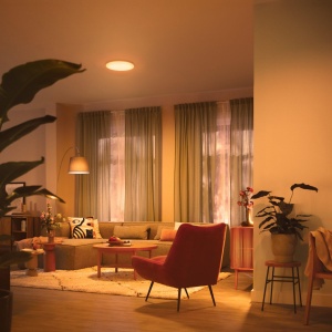 Plafoniera Philips Izso, reglabila cu telecomanda, 40 W, 2700-6500 K, alba, IP20, antireflexie si fara palpaire - Img 2