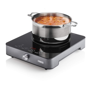 Plita cu inductie Princess cu panou de control tactil, afisaj digital LED, putere de 1800 W, de la 60 de grade C la 240 de grade C, oprire automata si detectare a tigaii 01.303010.01.001 - Img 2