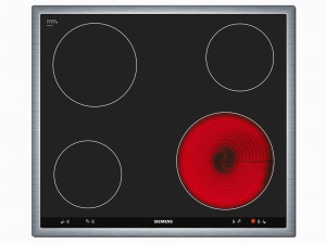 Plita electrica Siemens iQ100 60 cm, 4 zone de gatit, neagra