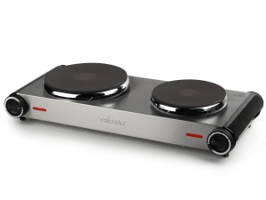Plita electrica Tristar KP-6248, 2 arzatoare, 2500W, inox