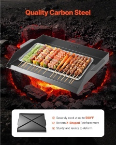 Plita grill VEVOR HH-SPN009 otel carbon suprafata mare compatibila cu gaz si electric - Img 2