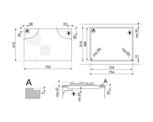 Plita incorporabila SMEG PM3743D, gaz si inductie, 4 zone, negru - Img 4
