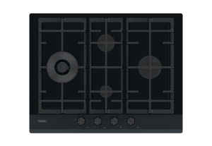 Plita pe gaz Haier HAVG5D4HB, 60 cm, 4 arzatoare, zona wok, negru - Img 4