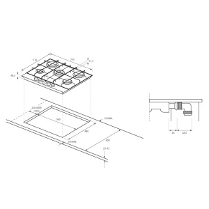 Plita pe gaz Haier HAVG7WL4HB, 5 arzatoare, design din sticla neagra - Img 7
