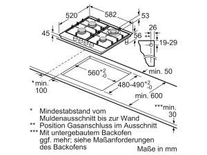 Plita pe gaz Siemens EC6A5HB90D, 4 arzatoare, 58.2 cm, inox - Img 7