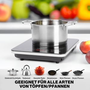 Plita simpla cu inductie ProfiCook(r) | Incalzire rapida prin inductie | ECO-Salvati | Senzor tactil | Plita cu 10 niveluri de putere | Cronometru | Plita cu protectie la supraincalzire | PC-EKI 1062 - Img 7