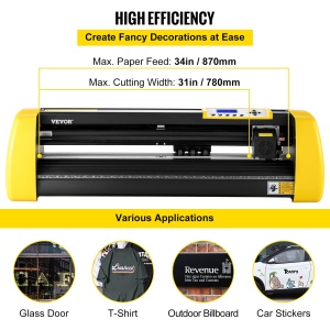 Plotter VEVOR KW-870 pentru vinil 870 mm camera automata LCD viteza ajustabila - Img 5