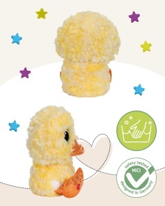 Plus de Jucarie NICI GLUBSCHIS Rata Honey Dee 15cm - Galben, Ochi Stralucitori - Img 4