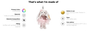 Plus Hoppie Steiff 16cm, Balerina cu Outfit Roz, Jucarie de Plus pentru Copii - Img 2