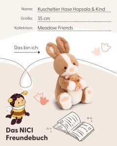 Plush Hase NICI Hopsala 35cm - Culoare Maro, Ideal pentru Copii si Adulti - Img 6