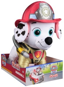 Plush Marshall Paw Patrol 25 cm, Uniforma de Pompier, Jucarie pentru Copii
