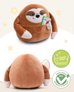 Plush NICI Chill Sloth 30cm Material moale si pufos Design cu buzunar ascuns - Img 3