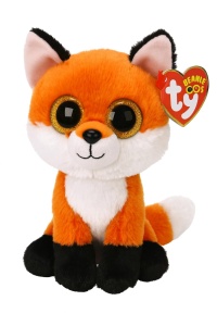 Plush Toy Ty Beanie Boo Fuchs Meadow 15 cm, Blana Portocalie, Ochii Stralucitori