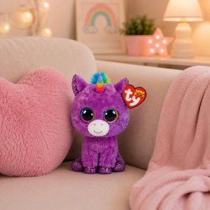 Plush Unicorn TY Rosette, Violet, Unica Dimensiune - Img 4