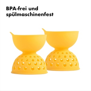 Pochier de oua OXO Good Grips, set 2 bucati, silicon BPA-free, galben - Img 2
