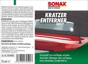 Polish pentru Plastic SONAX KratzerEntferner NanoPro 75 ml - Img 2