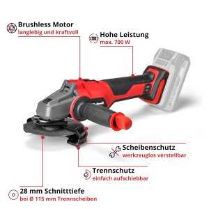 Polizor unghiular Einhell AXXIO 18115 Brushless 700W O115mm Softstart - Img 3