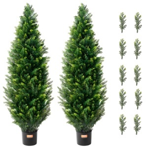 Pom de Zeda Artificial VEVOR SM-BS-120, 121,9 cm, 2 Bucati, Verde
