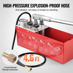 Pompa hidraulica manuala VEVOR RP-25 25 Bar rezervor 10L sistem cu dublu ventil - Img 6