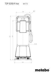 Pompa submersibila Metabo TDP 62004 Inox, 1100 W, 6200 lh - Img 2