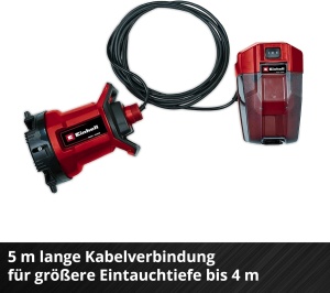 Pompa submersibila pentru apa murdara Einhell GE-DP 1825 LL Li-Solo, 7000 Lh, 18V - Img 6