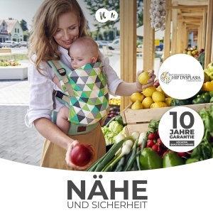 Port-bebe Kinderkraft NINO, Ergonomic, din Bumbac, pentru Sugari si Copii, Gri - Img 2