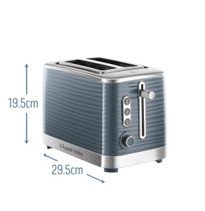 Prajitor de paine Russell Hobbs [pentru 2 felii] Inspire Grey cu structura lucioasa de inalta calitate (fante foarte largi pentru paine prajita, inclusiv accesoriu pentru chifle, 6 niveluri de rumenire + functie de dezghetare si reincalzire) 24373-56 - Img 7