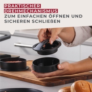Presa de burger Fackelmann, 11 cm, din plastic, negru, usor de curatat - Img 4