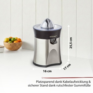 Presa de citrice Cloer 6815, 2-in-1, 100 W, inox, cu functie de oprire automata - Img 5