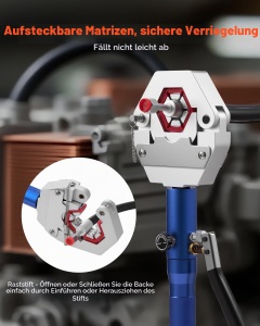 Presa hidraulica VEVOR LD-71500, 7 capete, 45 kN, pentru reparatii auto - Img 4