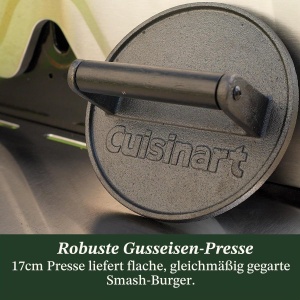 Presa pentru burgeri Cuisinart din fonta, 17 cm, maner rezistent la caldura - Img 3